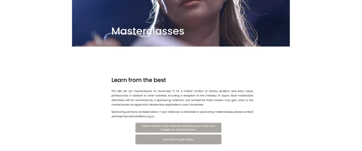 Masterclasses offered by AIIA National Conference