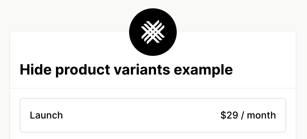 Visually hide product variants in your checkout