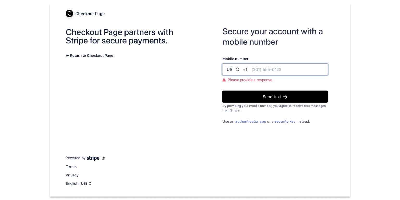 Connect Stripe to Checkout Page step 3