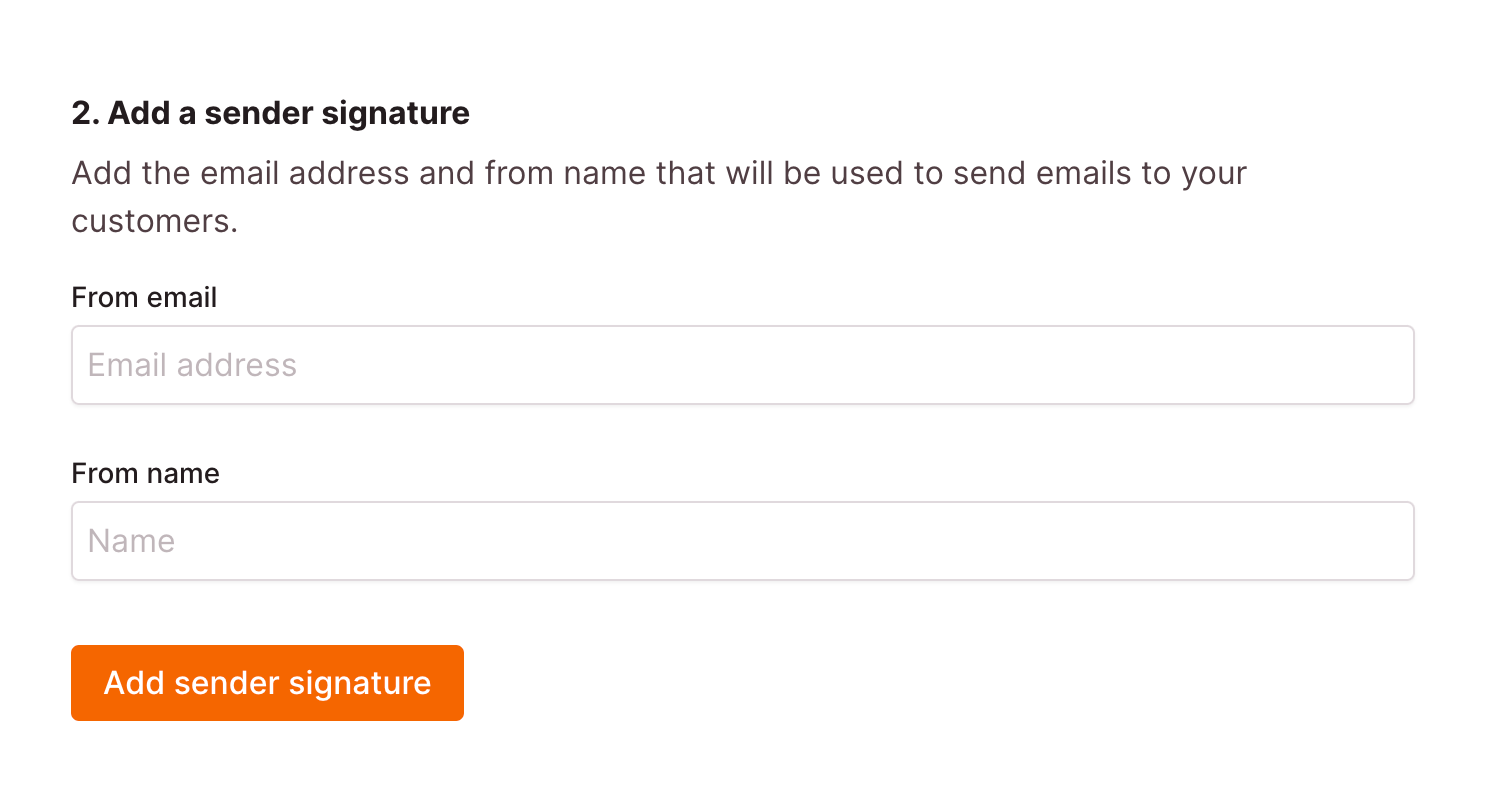 sender signature email settings