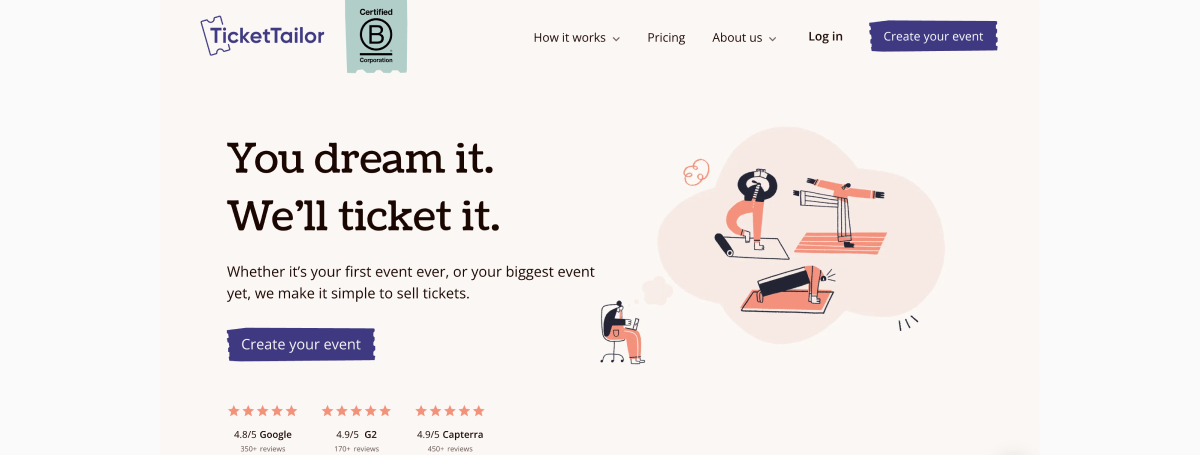 Ticket Tailor homepage