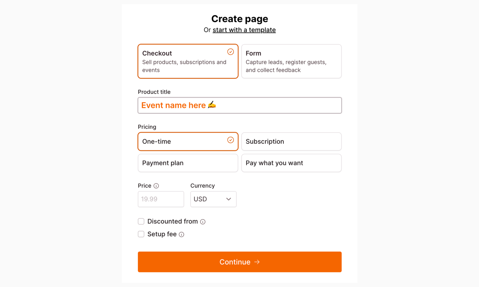 Create an online ticket checkout form