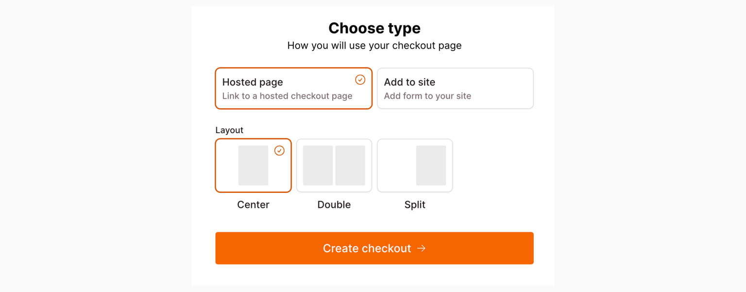 Choose checkout type