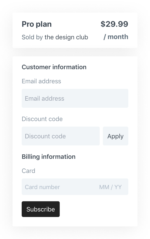 Mobile subscription example