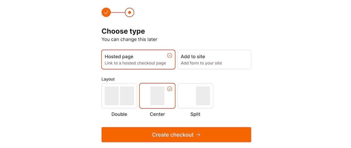 Checkout Page from enabling you to select a page layout.