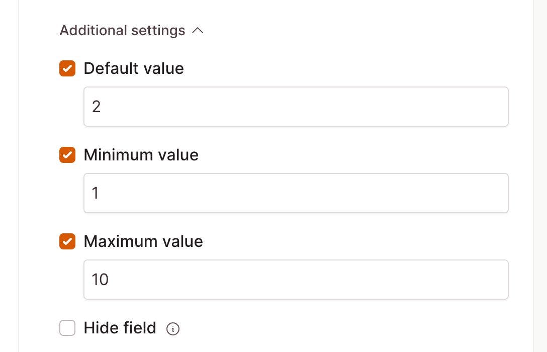 Additional checkout settings for adding field values