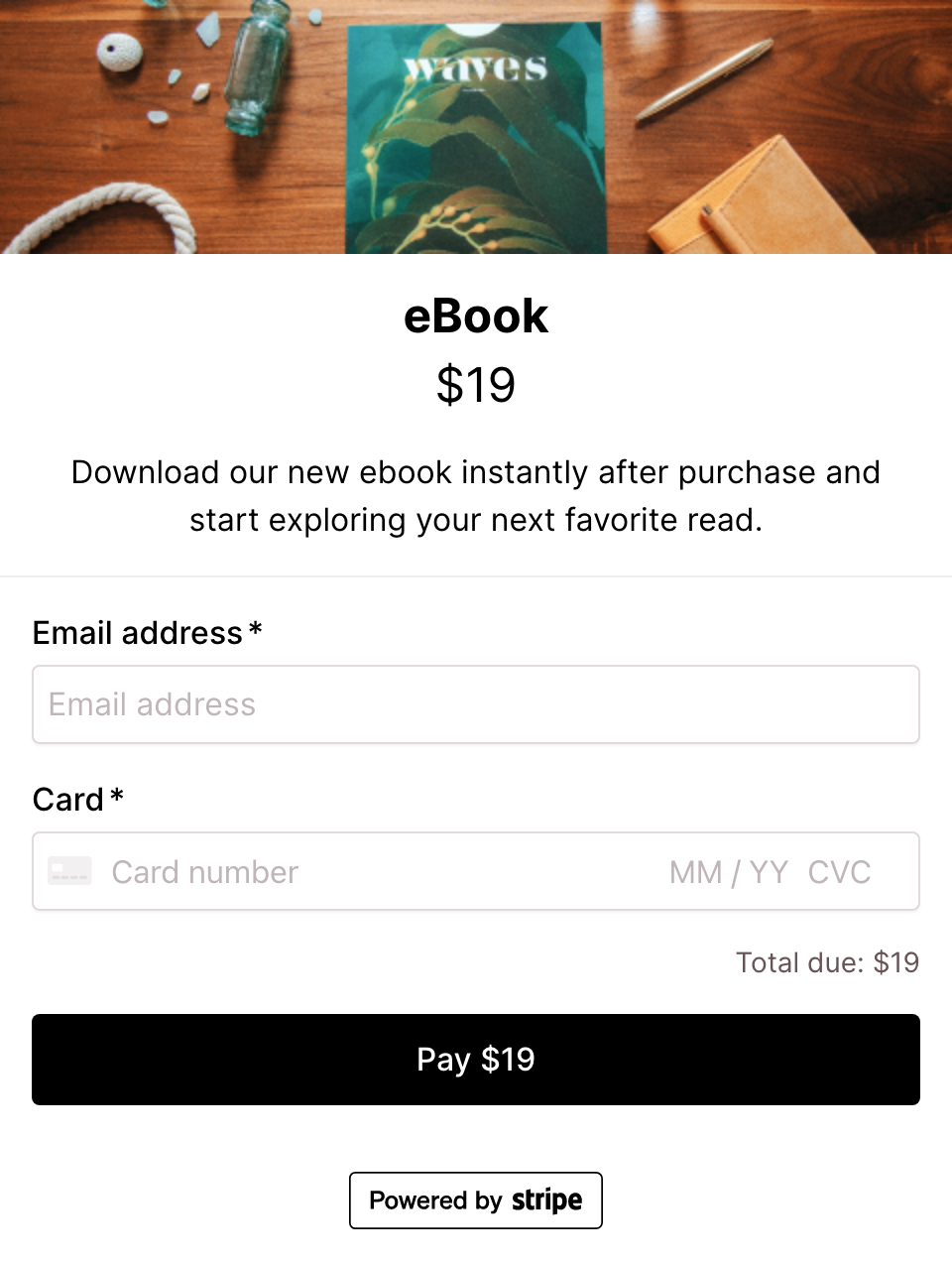 Ebook checkout form