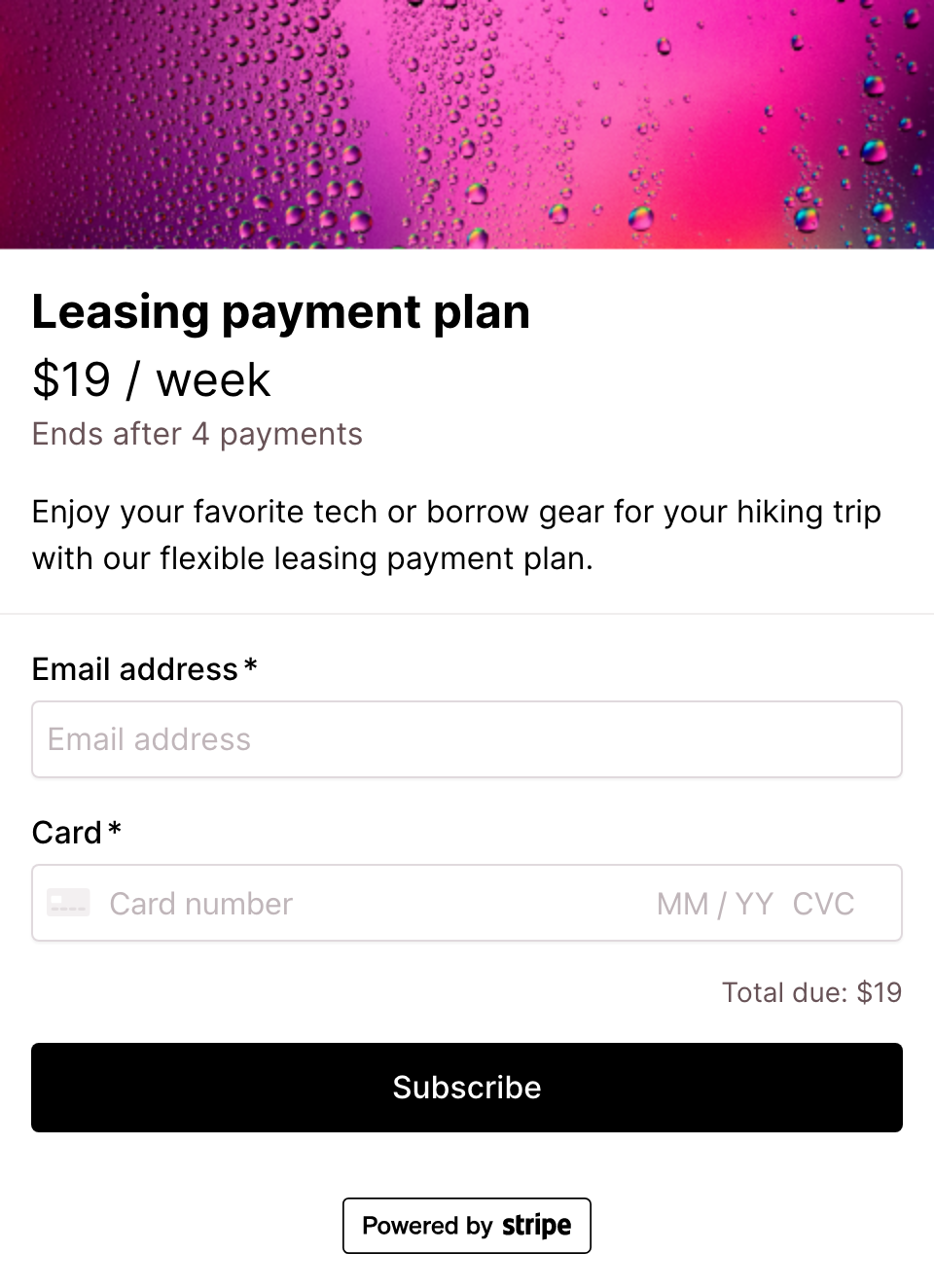 Leasing payment plan