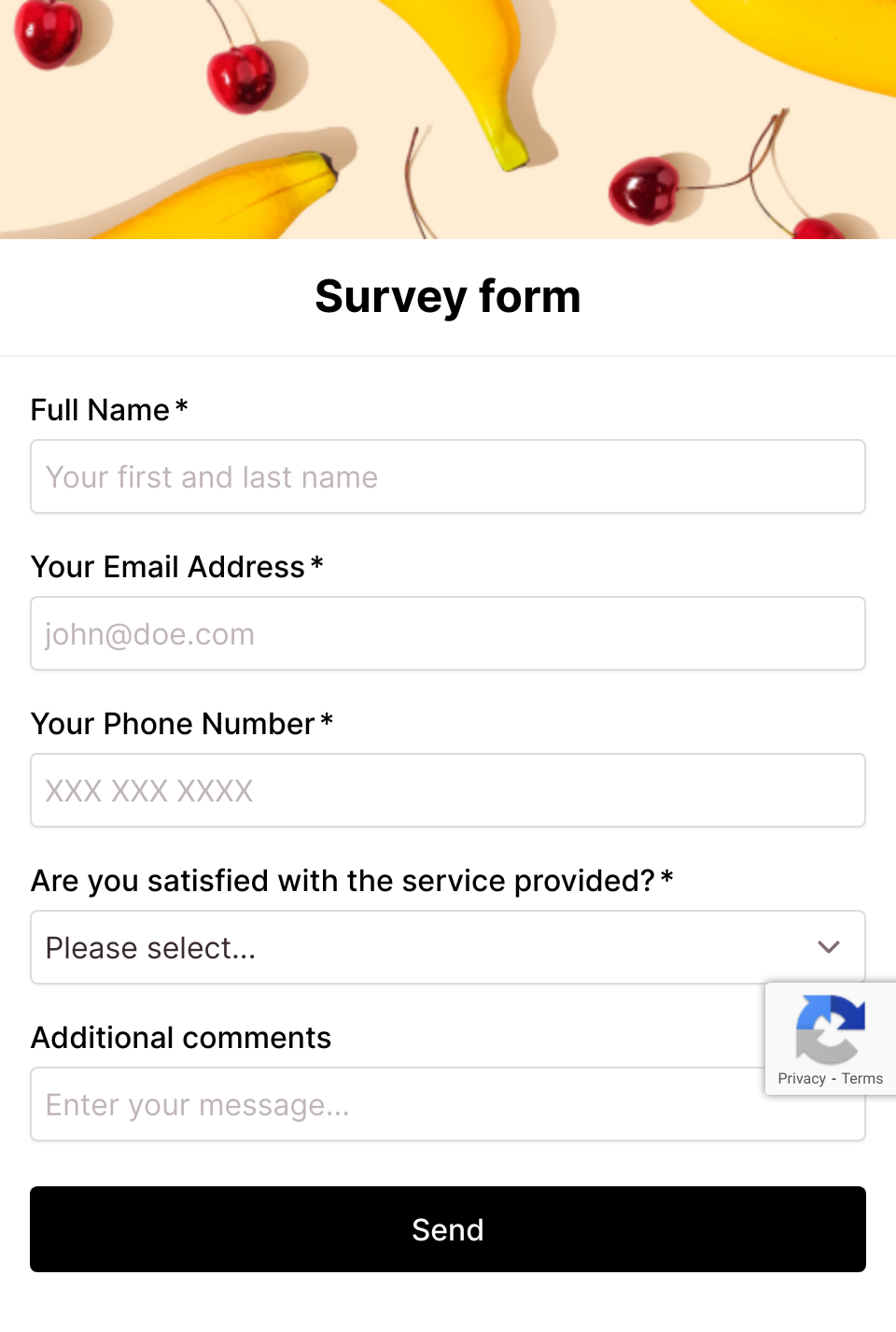 Survey form example