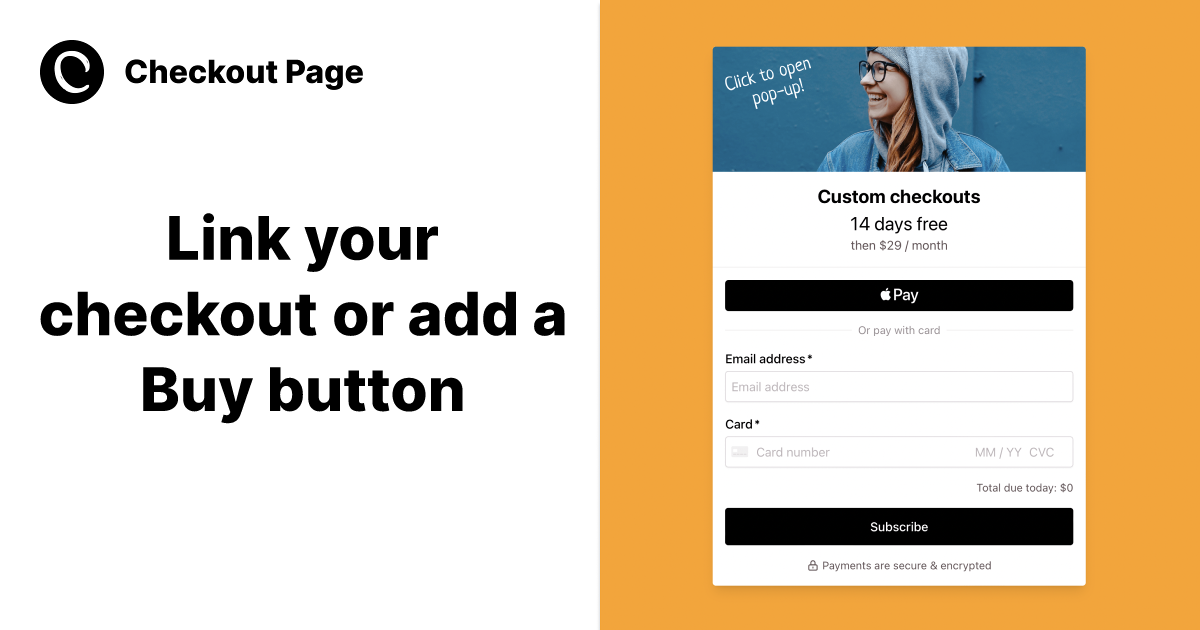 Link your checkout or add a Buy button - Checkout Page
