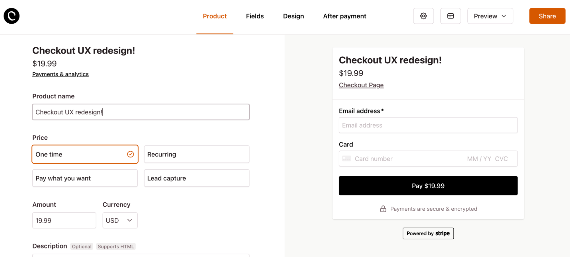 Create checkouts redesign example