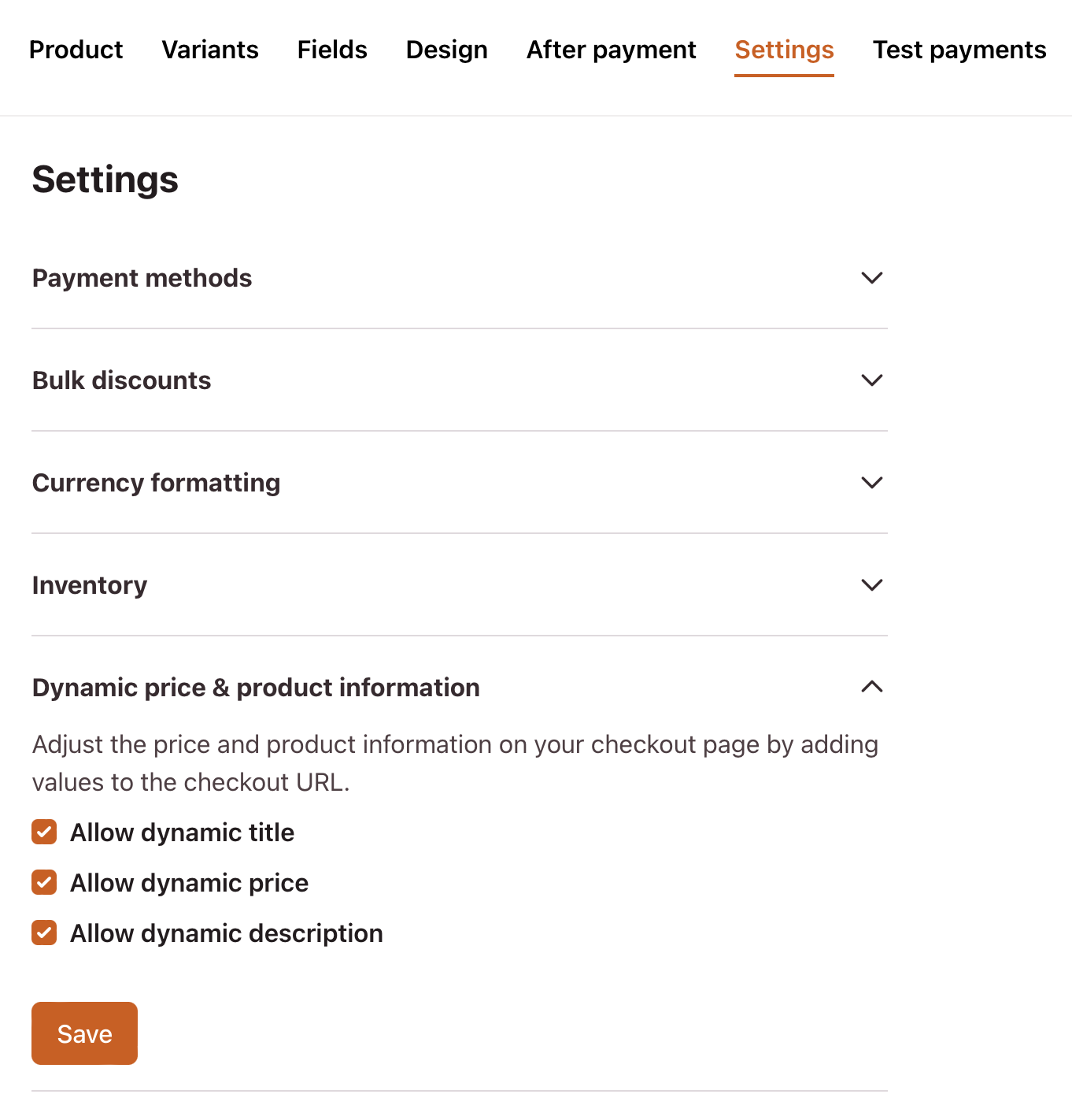 Dynamic price and product information settings for your one page checkout so that you can personalise your customers checkout process