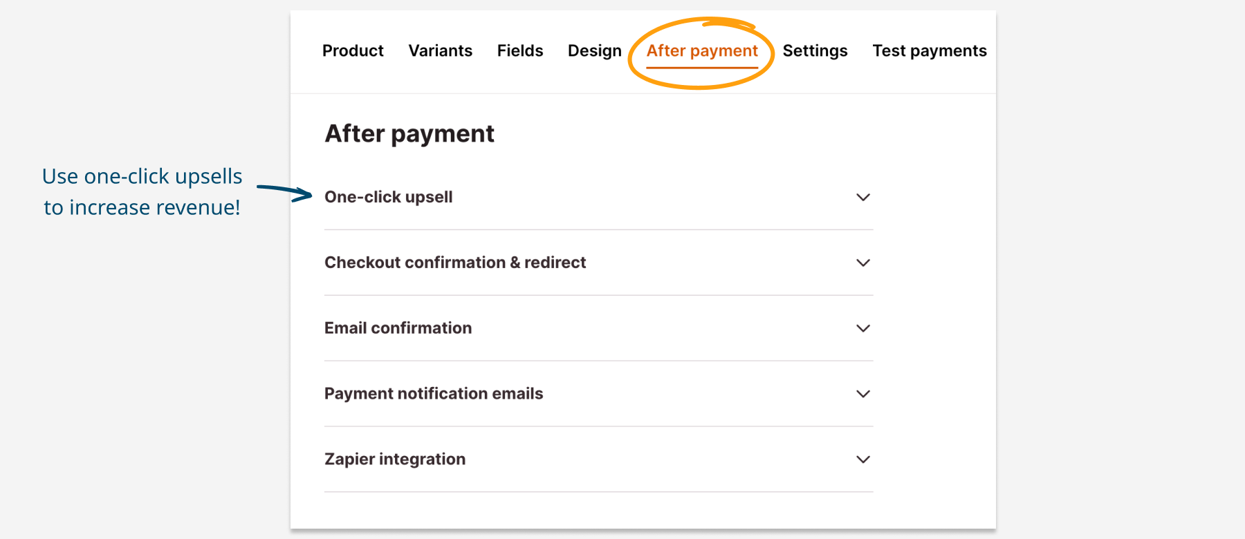 One click upsell feature on Stripe payment forms | Checkout Page