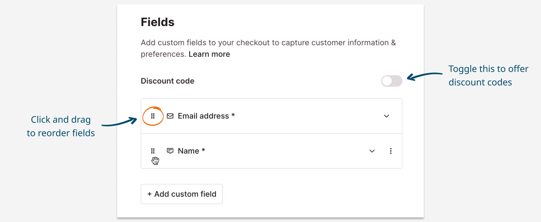 Reorder fields on the event form | Checkout Page