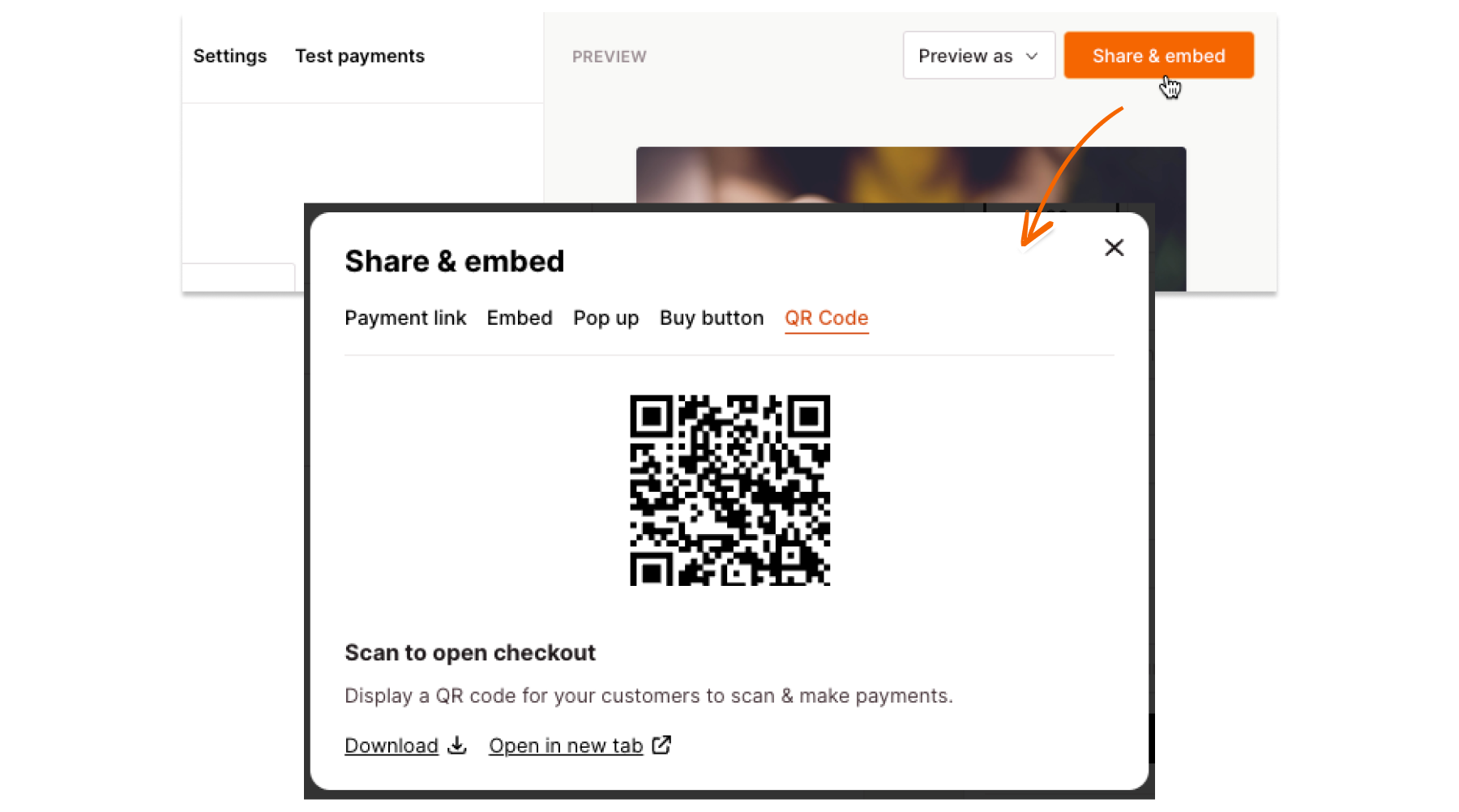 QR code donation on Checkout Page