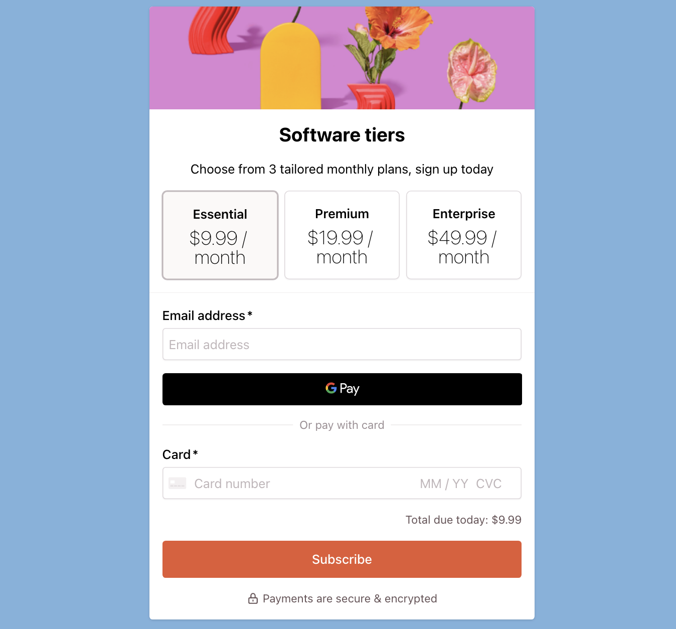 Software as a service business (SaaS) using a tiered pricing model to sell subscriptions