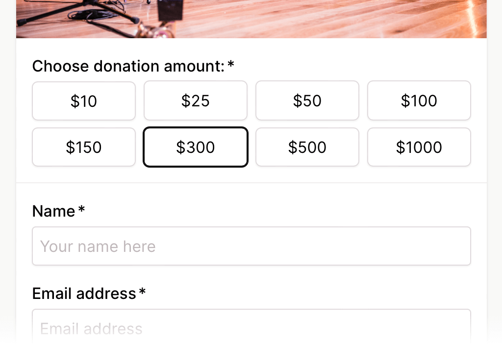 Accept event donations