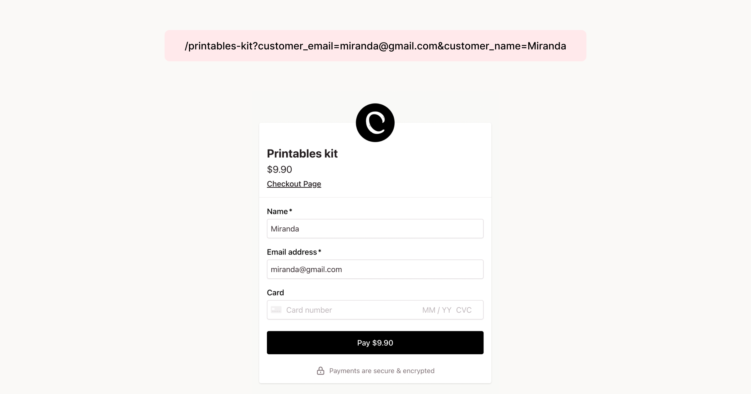 Prefill checkout fields example