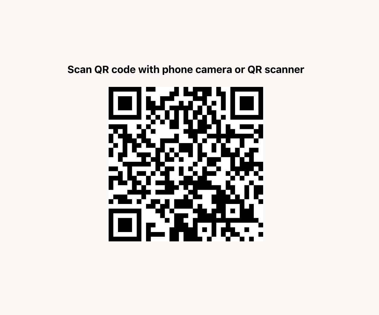 QR code on page