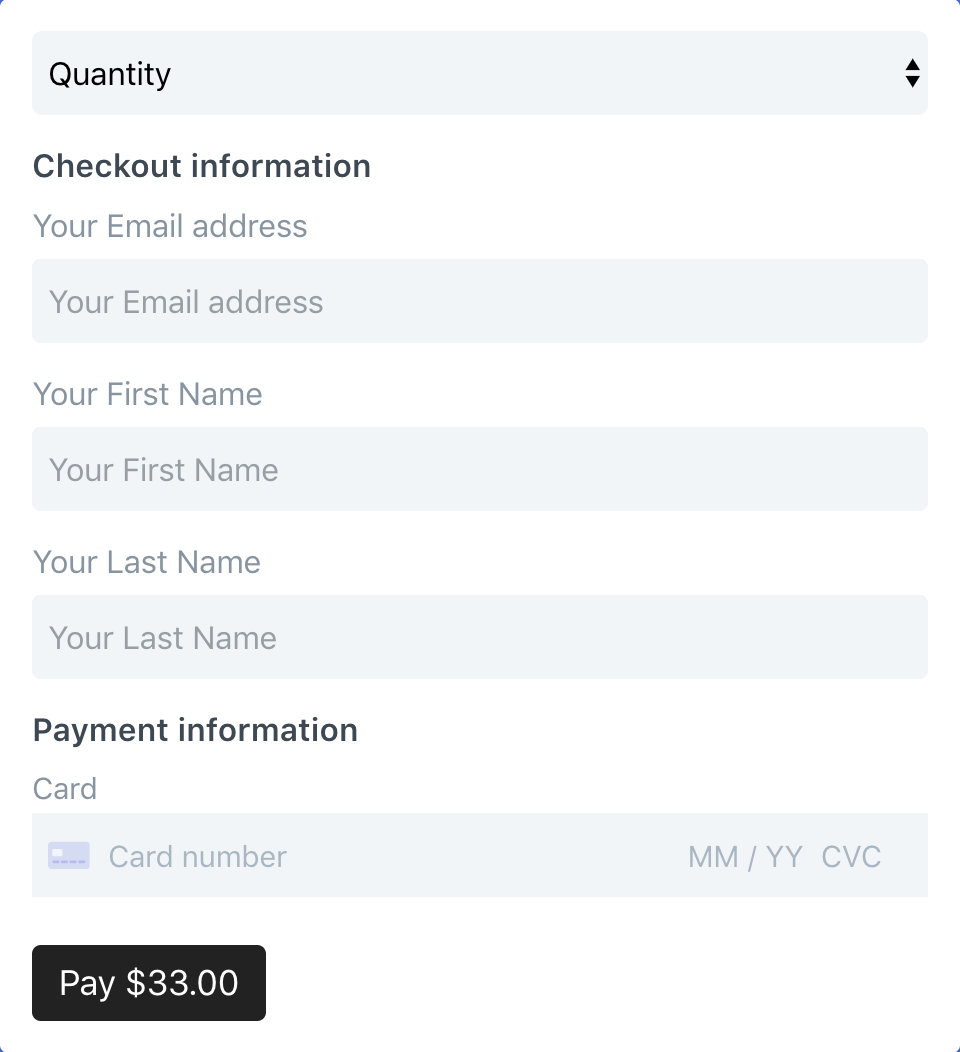 Custom payment form